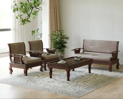 Eterna 2+1+1 Seater Wooden Sofa 