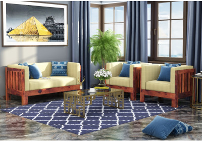 Fitbit Wooden Sofa Set 2+1+1 Seater 