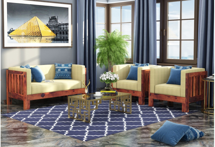 Fitbit Wooden Sofa Set 2+1+1 Seater 