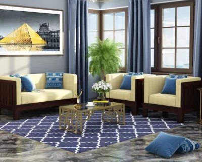Fitbit Wooden Sofa Set 2+1+1 Seater 