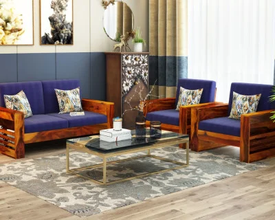 Modway Wooden Sofa Set 2+1+1 Seater 