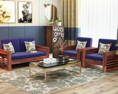 Modway Wooden Sofa Set 2+1+1 Seater 
