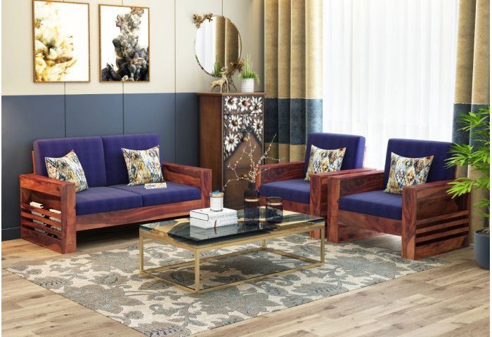 Modway Wooden Sofa Set 2+1+1 Seater 