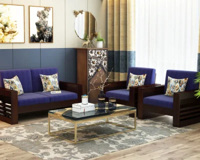 Modway Wooden Sofa Set 2+1+1 Seater 
