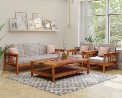 Falcon 3+1+1 Seater Wooden Sofa Set 