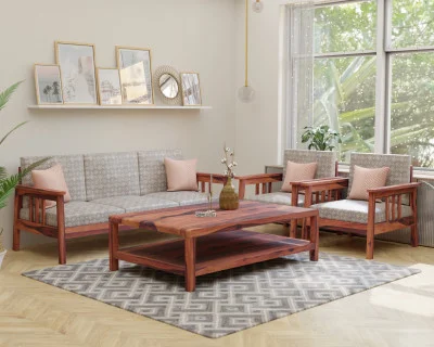 Falcon 3+1+1 Seater Wooden Sofa Set 