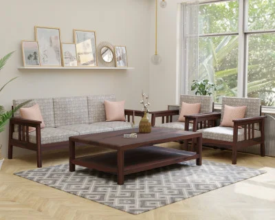 Falcon 3+1+1 Seater Wooden Sofa Set 