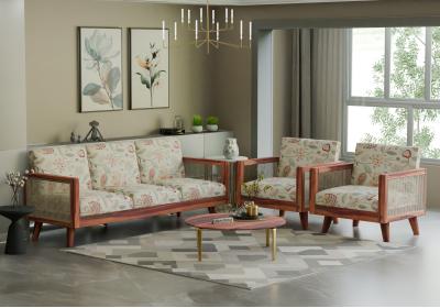 Crispella 3+1+1 Seater Wooden Sofa Set 