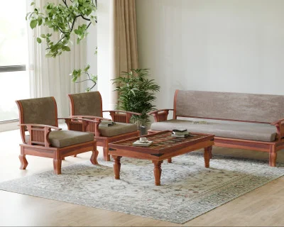Eterna 3+1+1 Seater Wooden Sofa Set 