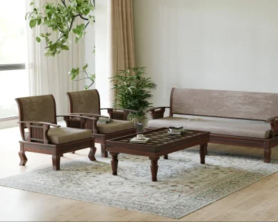 Eterna 3+1+1 Seater Wooden Sofa Set 
