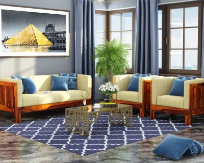 Fitbit Wooden Sofa Set 3+1+1 Seater 