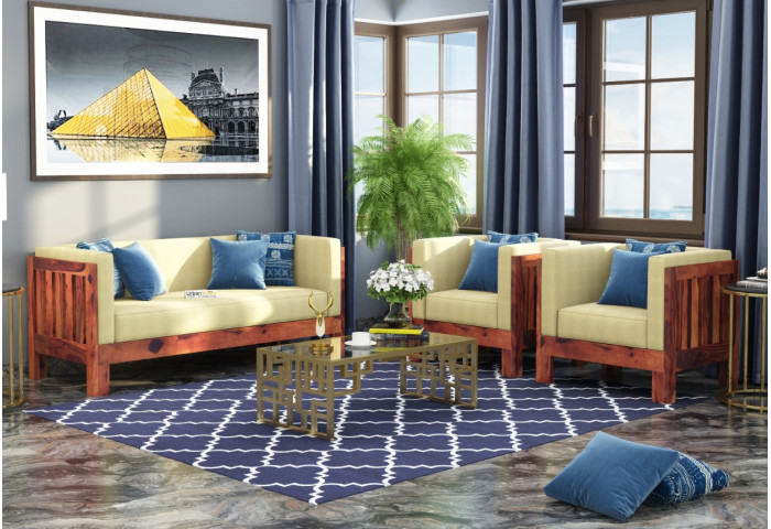 Fitbit Wooden Sofa Set 3+1+1 Seater 