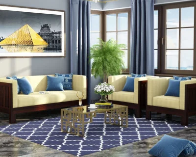 Fitbit Wooden Sofa Set 3+1+1 Seater 