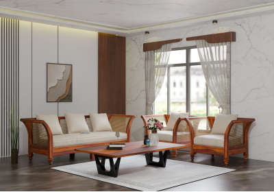 Arcadia 3+1+1 Seater Wooden Sofa Set 