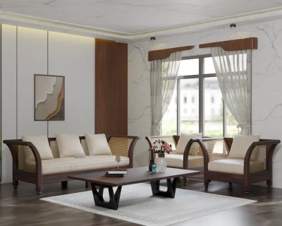 Arcadia 3+1+1 Seater Wooden Sofa Set 