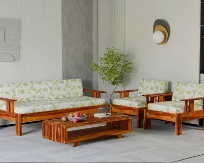 Jako 3+1+1 Seater Wooden Sofa 