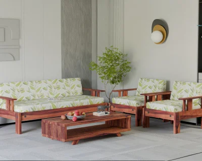 Jako 3+1+1 Seater Wooden Sofa 