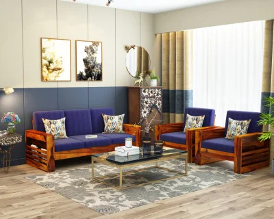 Modway Wooden Sofa Set 3+1+1 Seater 