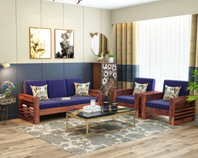 Modway Wooden Sofa Set 3+1+1 Seater 