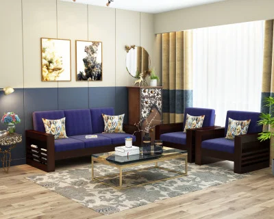 Modway Wooden Sofa Set 3+1+1 Seater 