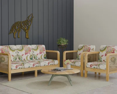 Celeste 3+1+1 Seater Wooden Sofa Set 