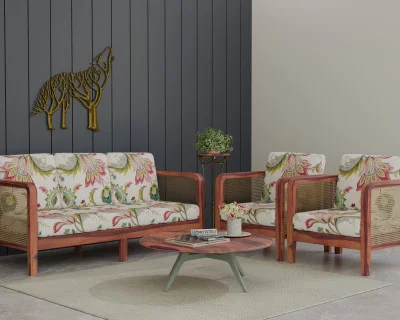 Celeste 3+1+1 Seater Wooden Sofa Set 