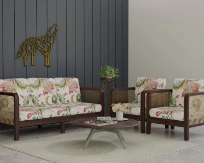 Celeste 3+1+1 Seater Wooden Sofa Set 