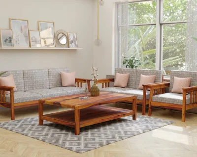 Falcon 3+2+1 Seater Wooden Sofa Set 