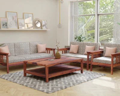 Falcon 3+2+1 Seater Wooden Sofa Set 