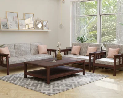 Falcon 3+2+1 Seater Wooden Sofa Set 