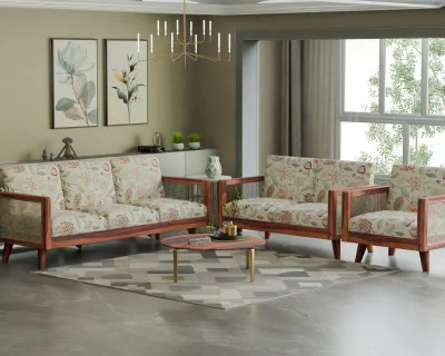 Crispella 3+2+1 Seater Wooden Sofa Set 