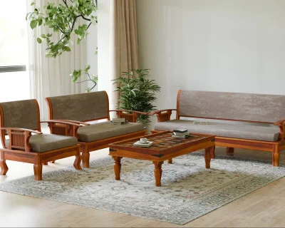 Eterna 3+2+1 Seater Wooden Sofa Set 