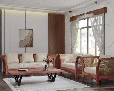 Arcadia 3+2+1 Seater Wooden Sofa Set 