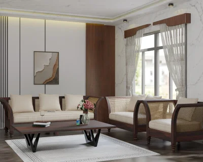 Arcadia 3+2+1 Seater Wooden Sofa Set 