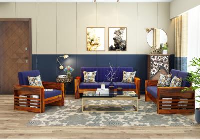 Modway Wooden Sofa Set 3+2+1 Seater 