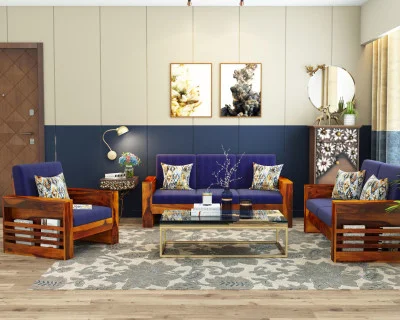 Modway Wooden Sofa Set 3+2+1 Seater 