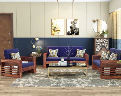 Modway Wooden Sofa Set 3+2+1 Seater 