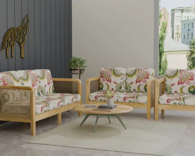 Celeste 3+2+1 Seater Wooden Sofa Set 