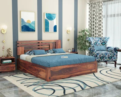 Berlin Wooden Bed With Box Storage 