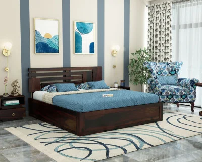 Berlin Wooden Bed With Box Storage 