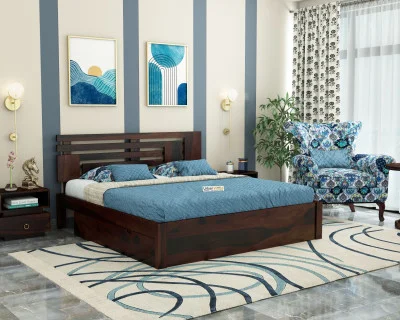 Berlin Wooden Bed With Drawer Storage 