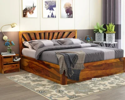 Jerry Wooden Bed With Box Storage King Size 