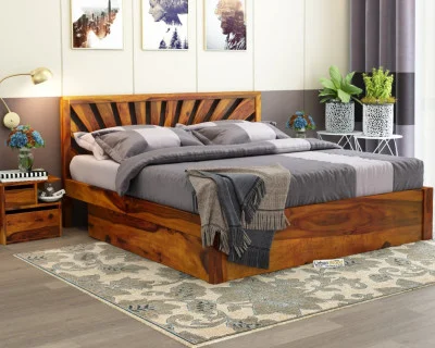 Jerry Wooden Bed With Drawer Storage King Size 
