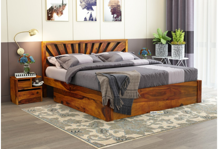 Jerry Wooden Bed With Drawer Storage King Size 