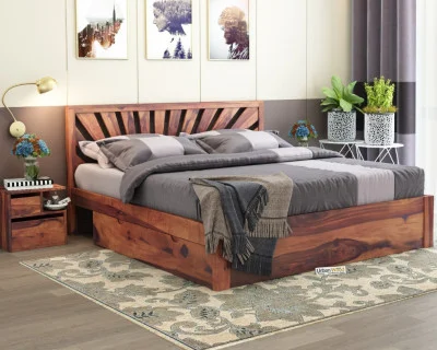 Jerry Wooden Bed With Drawer Storage King Size 