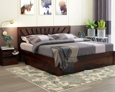 Jerry Wooden Bed With Drawer Storage King Size 