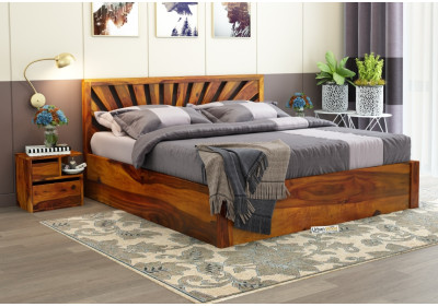 Jerry Wooden Hydraulic Bed Queen Size 