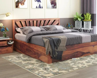 Jerry Wooden Hydraulic Bed King Size 