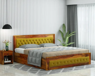 Jolly Wooden Bed Hydraulic Storage 