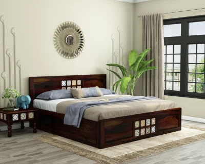 Relay Wooden Bed with Box Storage 